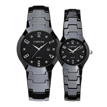 Relógios de cerâmica casal de luxo preto e branco de alta qualidade
